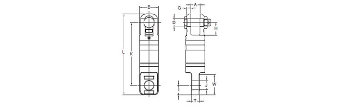 YOKE重力旋轉(zhuǎn)環(huán)—鉗口+眼型接口結(jié)構(gòu)尺寸圖片