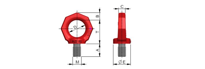 RS型路德吊環尺寸圖 RS型路德吊環尺寸圖